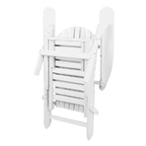 Gardeon 3PC Adirondack Outdoor Table and Chairs Wooden Sun Lounge Beach Patio White - 45-Degree Angle