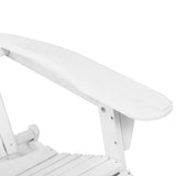 Gardeon 3PC Adirondack Outdoor Table and Chairs Wooden Sun Lounge Beach Patio White - Rear View
