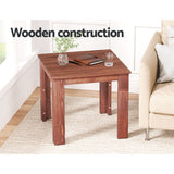 Gardeon Coffee Side Table Wooden Desk Outdoor Furniture Camping Garden Brown - Top-Down View