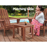 Gardeon Coffee Side Table Wooden Desk Outdoor Furniture Camping Garden Brown - 45-Degree Angle