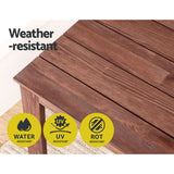 Gardeon Coffee Side Table Wooden Desk Outdoor Furniture Camping Garden Brown - Rear View