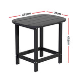 Gardeon Outdoor Coffee Side Table HDPE Desk Patio Furniture Camping Garden Black - Front View