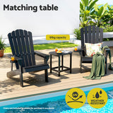 Gardeon Outdoor Coffee Side Table HDPE Desk Patio Furniture Camping Garden Black - Top-Down View