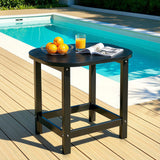 Gardeon Outdoor Coffee Side Table HDPE Desk Patio Furniture Camping Garden Black - Close-Up Angle