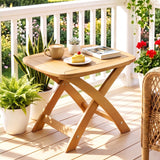 Gardeon Outdoor Coffee Side Table HDPE Desk Indoor Patio Furniture Garden Natural
