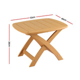 Gardeon Outdoor Coffee Side Table HDPE Desk Indoor Patio Furniture Garden Natural - Front View