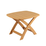 Gardeon Outdoor Coffee Side Table HDPE Desk Indoor Patio Furniture Garden Natural - Low Angle
