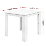 Gardeon Coffee Side Table Wooden Desk Outdoor Furniture Camping Garden White - Front View