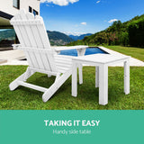 Gardeon Coffee Side Table Wooden Desk Outdoor Furniture Camping Garden White - Rear View