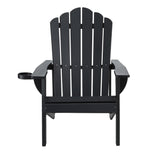 Gardeon Outdoor Chairs HDPE Adirondack Beach Chair Sun Lounge Patio Furniture Garden Black - Side View