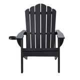 Gardeon Outdoor Chairs HDPE Adirondack Beach Chair Sun Lounge Patio Furniture Garden Black - Side View