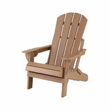 Gardeon Folding Sun Lounger Adirondack Chair Outdoor Lounge Setting HDPE Recliner Footrest Khaki - Side View