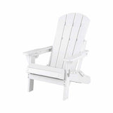 Gardeon Folding Sun Lounger Adirondack Chair Outdoor Lounge Setting HDPE Recliner Footrest White - Side View