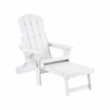 Gardeon Folding Sun Lounger Adirondack Chair Outdoor Lounge Setting HDPE Recliner Footrest White - Extra Image