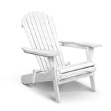 Gardeon Adirondack Outdoor Chairs Wooden Foldable Beach Chair Patio Furniture White - Low Angle