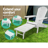 Gardeon 2PC Adirondack Outdoor Chairs Wood Foldable Sun Lounge Patio Furniture - Top-Down View
