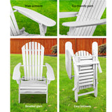 Gardeon 2PC Adirondack Outdoor Chairs Wood Foldable Sun Lounge Patio Furniture - 45-Degree Angle