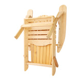 Gardeon 3PC Adirondack Outdoor Table and Chairs Wooden Foldable Beach Chair Natural - 45-Degree Angle