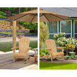 Gardeon 3PC Adirondack Outdoor Table and Chairs Wooden Foldable Beach Chair Natural - Extra Image