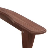 Gardeon 3PC Adirondack Outdoor Table and Chairs Wooden Foldable Beach Chair Brown - Rear View