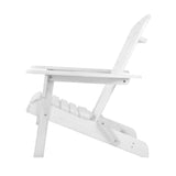 Gardeon 3PC Adirondack Outdoor Table and Chairs Wooden Foldable Beach Chair White - Top-Down View