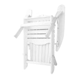 Gardeon 3PC Adirondack Outdoor Table and Chairs Wooden Foldable Beach Chair White - 45-Degree Angle