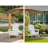 Gardeon 3PC Adirondack Outdoor Table and Chairs Wooden Foldable Beach Chair White - Extra Image