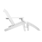 Gardeon 5PC Adirondack Outdoor Table and Chairs Wooden Sun Lounge Patio Furniture White - Side View