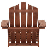 Gardeon 3PC Adirondack Outdoor Table and Chairs Wooden Beach Chair Brown