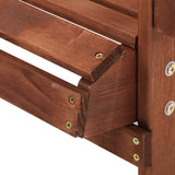 Gardeon 3PC Adirondack Outdoor Table and Chairs Wooden Beach Chair Brown - Close-Up Angle