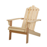Gardeon Adirondack Outdoor Chairs Wooden Beach Chair Patio Furniture Garden Natural - Close-Up Angle