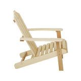 Gardeon Adirondack Outdoor Chairs Wooden Beach Chair Patio Furniture Garden Natural - Side View