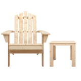 Gardeon 3PC Adirondack Outdoor Table and Chairs Wooden Beach Chair Natural - Side View