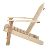 Gardeon 3PC Adirondack Outdoor Table and Chairs Wooden Beach Chair Natural - Top-Down View