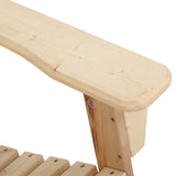 Gardeon 3PC Adirondack Outdoor Table and Chairs Wooden Beach Chair Natural - Rear View
