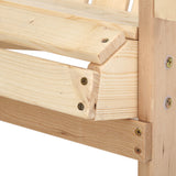 Gardeon 3PC Adirondack Outdoor Table and Chairs Wooden Beach Chair Natural - Close-Up Angle