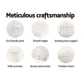 Gardeon Adirondack Outdoor Chairs Wooden Beach Chair Patio Furniture Garden White - Top-Down View