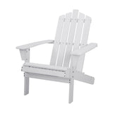Gardeon Adirondack Outdoor Chairs Wooden Beach Chair Patio Furniture Garden White - Close-Up Angle