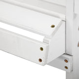 Gardeon 3PC Adirondack Outdoor Table and Chairs Wooden Beach Chair White - Close-Up Angle