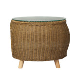 Gardeon Coffee Side Table Wicker Aluminium Desk Pet Bed Storage Outdoor Furniture - Top-Down View