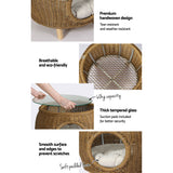 Gardeon Coffee Side Table Wicker Aluminium Desk Pet Bed Storage Outdoor Furniture - Rear View