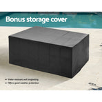 Gardeon Outdoor Dining Set 11 Piece Wicker Table Chairs Setting Grey, image 6