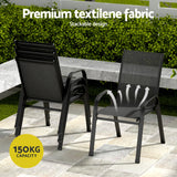 Gardeon 5PC Outdoor Dining Set Table and Chairs Patio Furniture Bistro Set Garden Black - 45-Degree Angle
