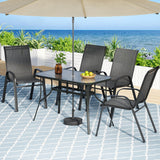 Gardeon 5PC Outdoor Dining Set Table and Chairs Patio Furniture Bistro Set Garden Black - Low Angle