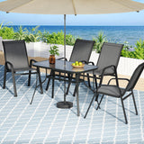 Gardeon 5PC Outdoor Dining Set Table and Chairs Patio Furniture Bistro Set Garden Grey - Close-Up Angle