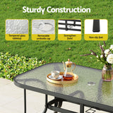 Gardeon 7PC Outdoor Dining Set Table and Chairs Patio Furniture Garden Bistro Set Grey - Rear View