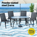 Gardeon 5PC Outdoor Dining Set Table and Chairs Patio Furniture Bistro Set Garden Black - Top-Down View
