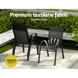 Gardeon 5PC Outdoor Dining Set Table and Chairs Patio Furniture Bistro Set Garden Black - 45-Degree Angle