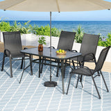 Gardeon 5PC Outdoor Dining Set Table and Chairs Patio Furniture Bistro Set Garden Black - Close-Up Angle