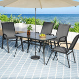 Gardeon 5PC Outdoor Dining Set Table and Chairs Patio Furniture Bistro Set Garden Grey - Close-Up Angle